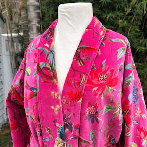 Paradise Hot Pink Velvet Robe
