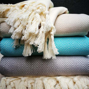 Cotton Tassel Diamond Blanket