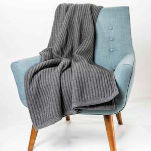 Koru NZ Merino, Possum Silk Throw - Ribbed