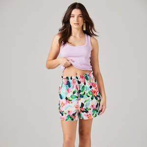 Zena Linen Pyjama Shorts - Petal Bloom