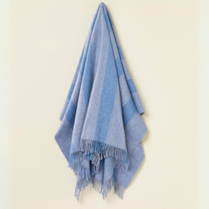 Blue Stripe Merino Throw