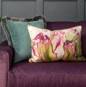 Velvet Cushions: Bodmin Fuchsia Cushion - Voyage Maison