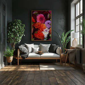 Luxury: Bright Spark Dahlias - Floral Wall Art