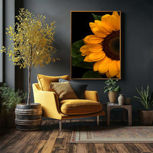 Luxury: Sunflower Picasso - Floral Wall Art