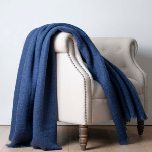 Mothers Day Gifts: Luxury Mohair Throw - Blueberry