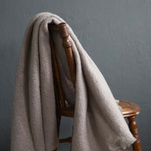Luxury Mohair Throw - Almond