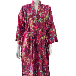 Paradise Burgundy Kimono Robe