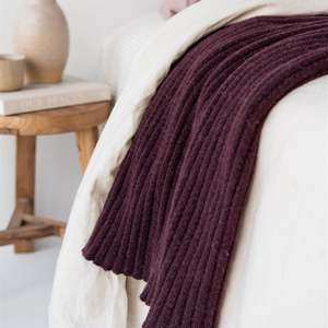 Blankets And Throws: Ribbed NZ Wool Throw Blanket
