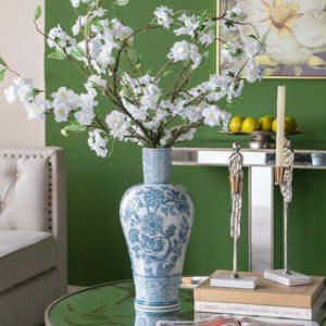 Mothers Day Gifts: Porcelain Blue and White Fluted Vase