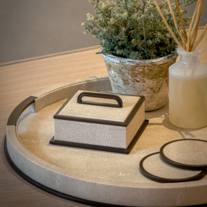 Round Shagreen Tray - Addison Ross