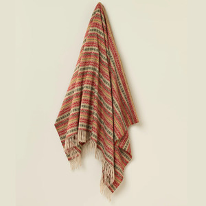 Ayr Red and Olive New Zealand Wool Throw