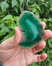 Pink Amethyst Geodes: Green Agate Slice
