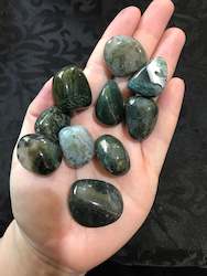 Moss Agate Tumbles $3