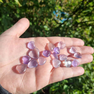 Hearts Available: Rainbow Fluorite Carved Mini Hearts