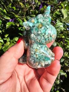 Clearance: Amazonite Chip Filled Resin Unicorn