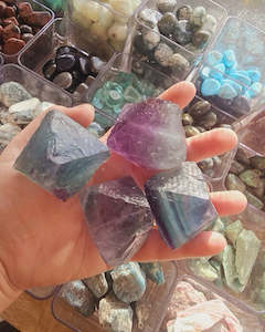 Raw Pieces: Rainbow Fluorite Raw Cubes