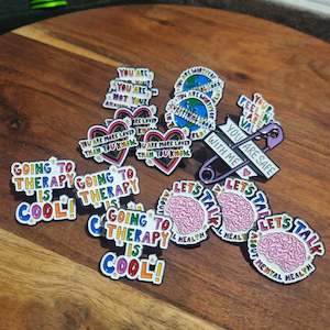 Mental Health Metal Bag Pins