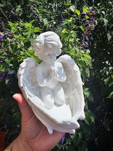 Crystal Drink Bottles: Baby Angel Bowl Statue