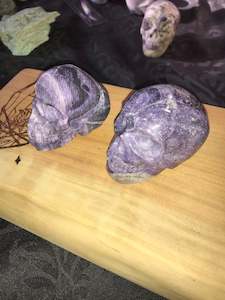 Dark Silky Fluorite Skulls 7cm