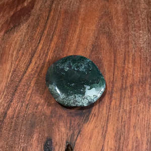 Flat Stones Worry Stone: Moss Agate Flat Stone