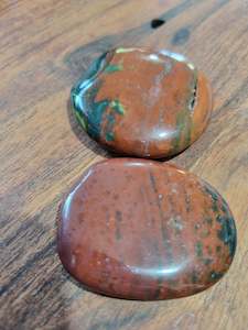 Flat Stones Worry Stone: Red Moss Agate Flat Stone