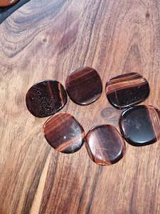 Flat Stones Worry Stone: Red Tiger Eye Flat Stones