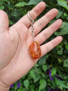 Key Rings: Carnelian Tumble Key Ring