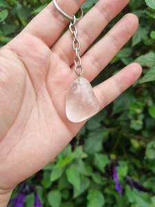 Key Rings: Clear Quartz Tumble Key Ring