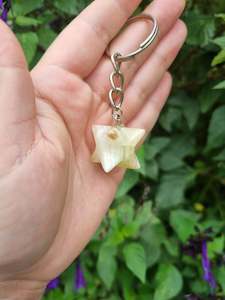 Key Rings: Natural Onyx Merkaba Key Ring