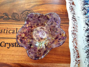 Amethyst Resin Flower Bowl