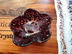Tumble Stones: Red Garnet Resin Flower Bowl