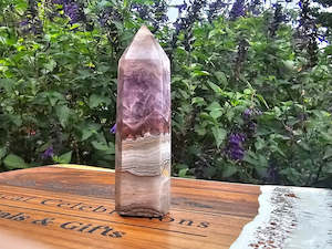 Amethyst with Crazy Lace Agate Point