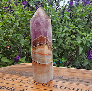 Amethyst with Crazy Lace Agate Point