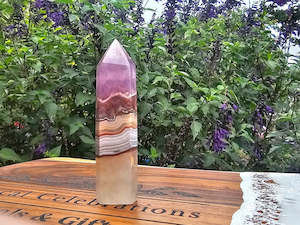 Amethyst with Crazy Lace Agate Point