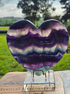 Rainbow Fluorite Heart