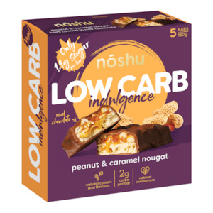 Noshu: Low Carb Indulgence Peanut & Caramel Nougat 5 Pack