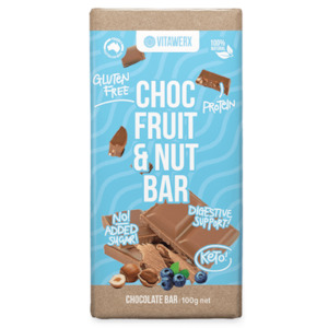 Vitawerx: Milk Choc Fruit and Nut Bar 100g
