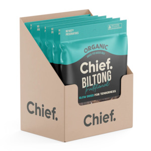 48+: $9.60: ORGANIC GRASS-FED BILTONG (6 x 90g bags)