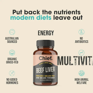 12+: $26.00: ORGANIC BEEF OFFAL MULTIVITAMIN (120 Capsules)