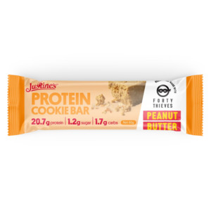 Glutenfree: Justine's Protein Cookie Bar Forty Thieves Peanut Butter 60g