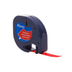 Dymo Label Tapes: Dymo A91203 – 91203 Black on Red Tape 12mm x 4m