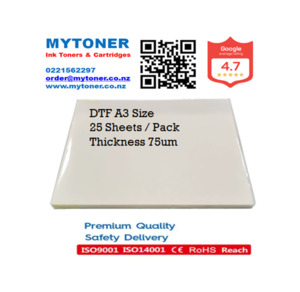 DTF Transfer Film 25 Sheets A3 Size DTF Thickness 75Um