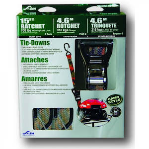 Ancra: Ratchet 4.6M CAMO S Hook H/D Tie Down 2 Pack