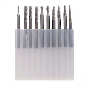 Argofile: Carbide Burr Set 3mm Shank 10 Pce Small Head Series