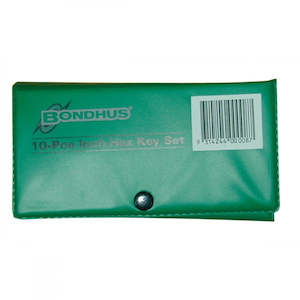 Bondhus: 1/8"-3/8" Bondhus 10Pce Hex L-Wrench Set + Wallet