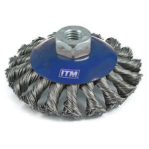 L3 Wire Brushes: Itm Twist Knot Bevel Brush Steel 100mm
