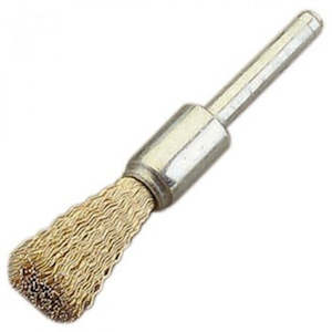 L3 Wire Brushes: 12mm x 25mm x 0.4mm Flat End Brush- 6mm Shank - Coated Steel Loose BH1225G