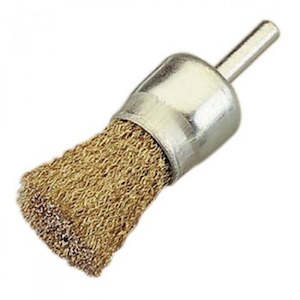 L3 Wire Brushes: 26mm x 30mm x 0.3mm End Brush - 6mm Shank - Coated Steel BBC9078