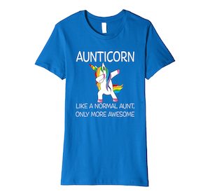 T-Shirts: Womens Aunticorn Like An Aunt Only Awesome Dabbing Unicorn T-Shirt
