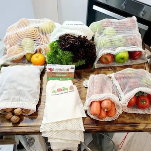 My Eco Vita Essentials: Organic Cotton Produce Bags 4 pack Large Size